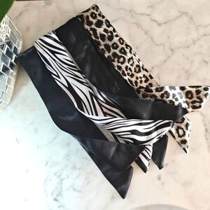 Twillys: The Urban Zoo Collection | Set of 2 |Solid Black & Zebra Print